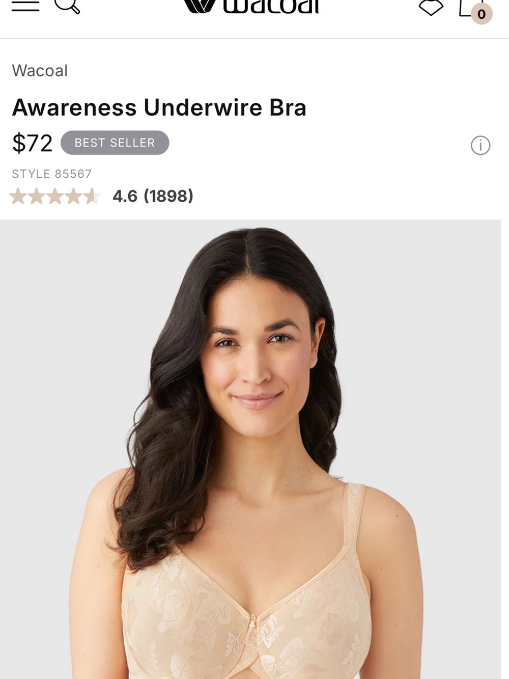 Wacoal Lace Underwire Bra in Light Beige